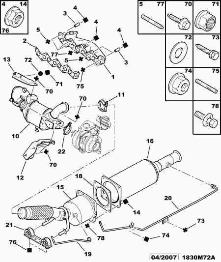 CITROËN 1731 FP - Nosēdumu / Daļiņu filtrs, Izplūdes gāzu sistēma ps1.lv