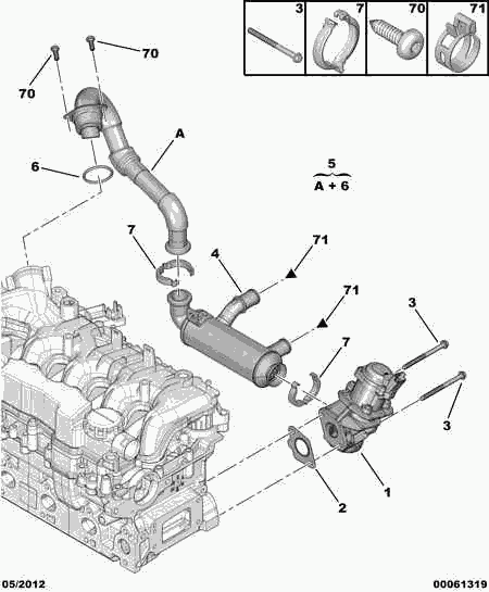 Alfa Romeo 1618.NR - Blīve, Izplūdes gāzu recirkulācijas vārsts ps1.lv