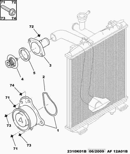 Opel 1338 E8 - ENGINE WATER THERMOSTAT ps1.lv