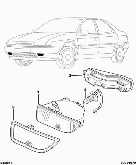 CITROËN 95 668 023 - Miglas lukturis ps1.lv