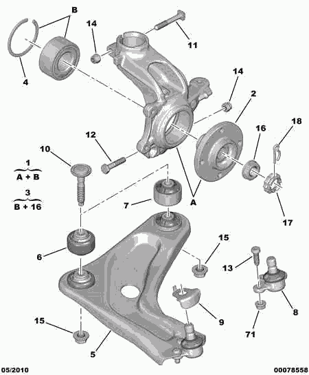 CITROËN 3520 W7 - Neatkarīgās balstiekārtas svira, Riteņa piekare ps1.lv