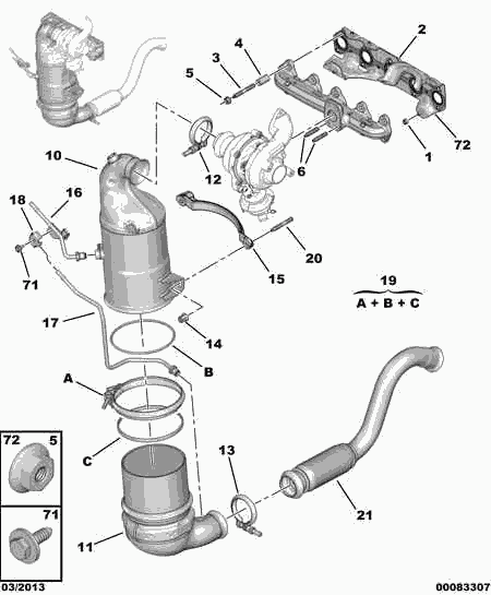 PEUGEOT 1738 40 - Nosēdumu / Daļiņu filtrs, Izplūdes gāzu sistēma ps1.lv