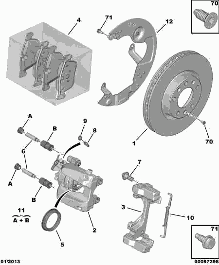 CITROËN (DF-PSA) 16 098 978 80 - BRAKE CALIPER LEVER SPRING ps1.lv