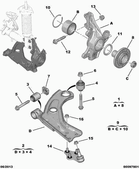 DS 98 034 340 80 - FRONT TRIANGLE ARM BALL-JOINT ps1.lv
