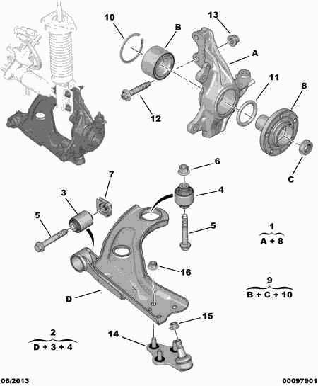 DS 96 783 113 80 - WISHBONE FRONT; LEFT ps1.lv