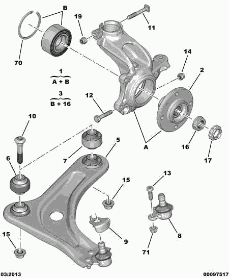 Opel 96 770 405 80 - FRONT TRIANGLE-ARM WISHBN BUSH ps1.lv