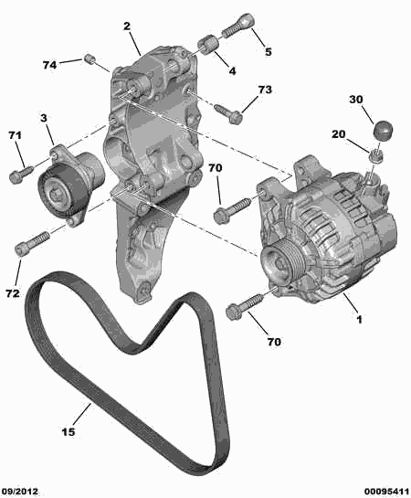 PEUGEOT 96 757 495 80 - Ķīļrievu siksna ps1.lv