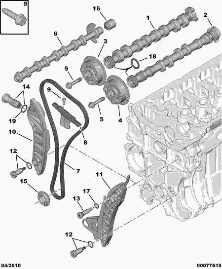 PEUGEOT 0818.40 - Mierinātājsliede, GSM piedziņas ķēde ps1.lv