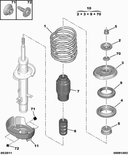 DS 5031 80 - FRONT SHOCK ABSORBER MOUNTING ps1.lv