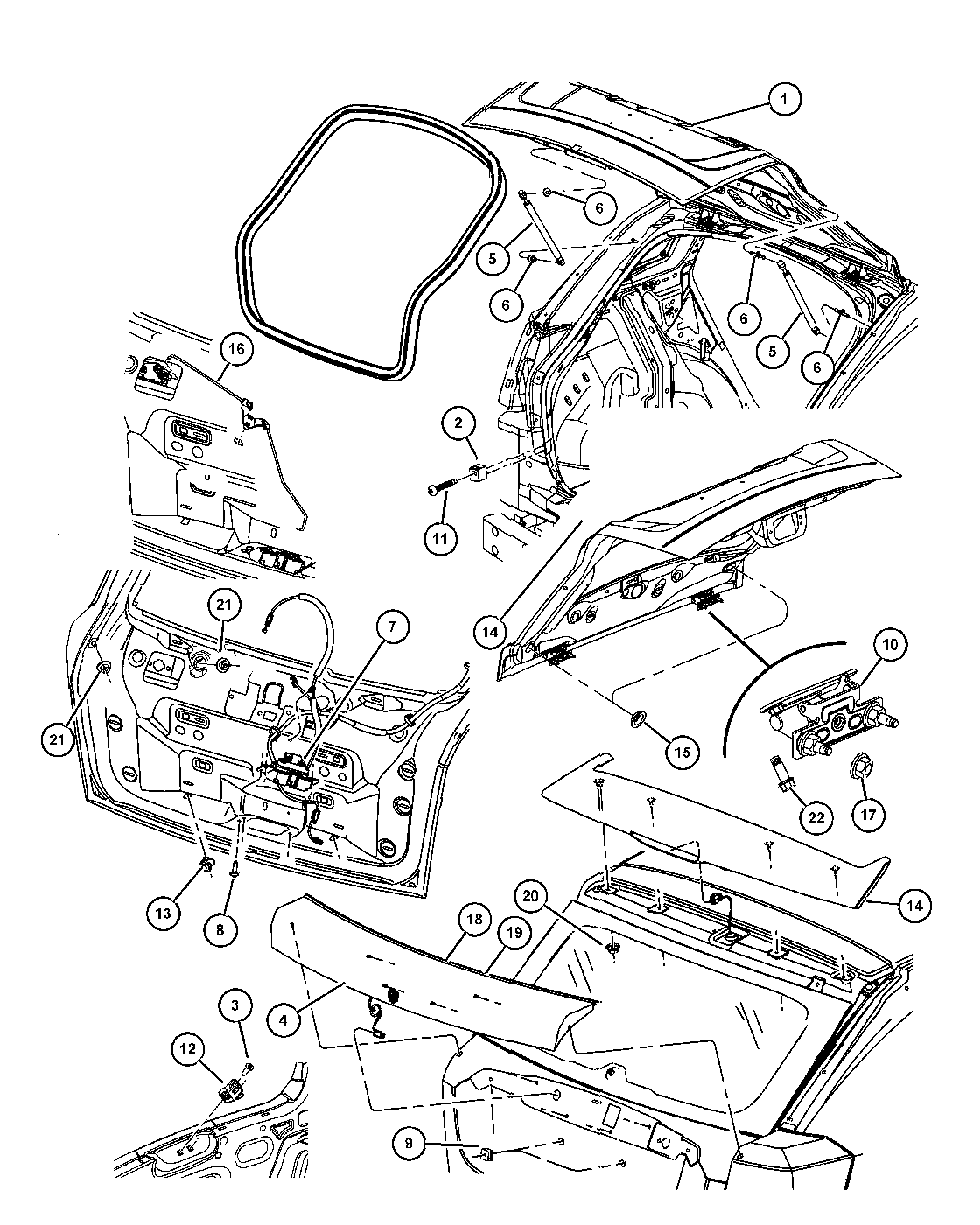 Dodge 5160 017AB - Gāzes atspere, Bagāžas / Kravas nodalījuma vāks ps1.lv