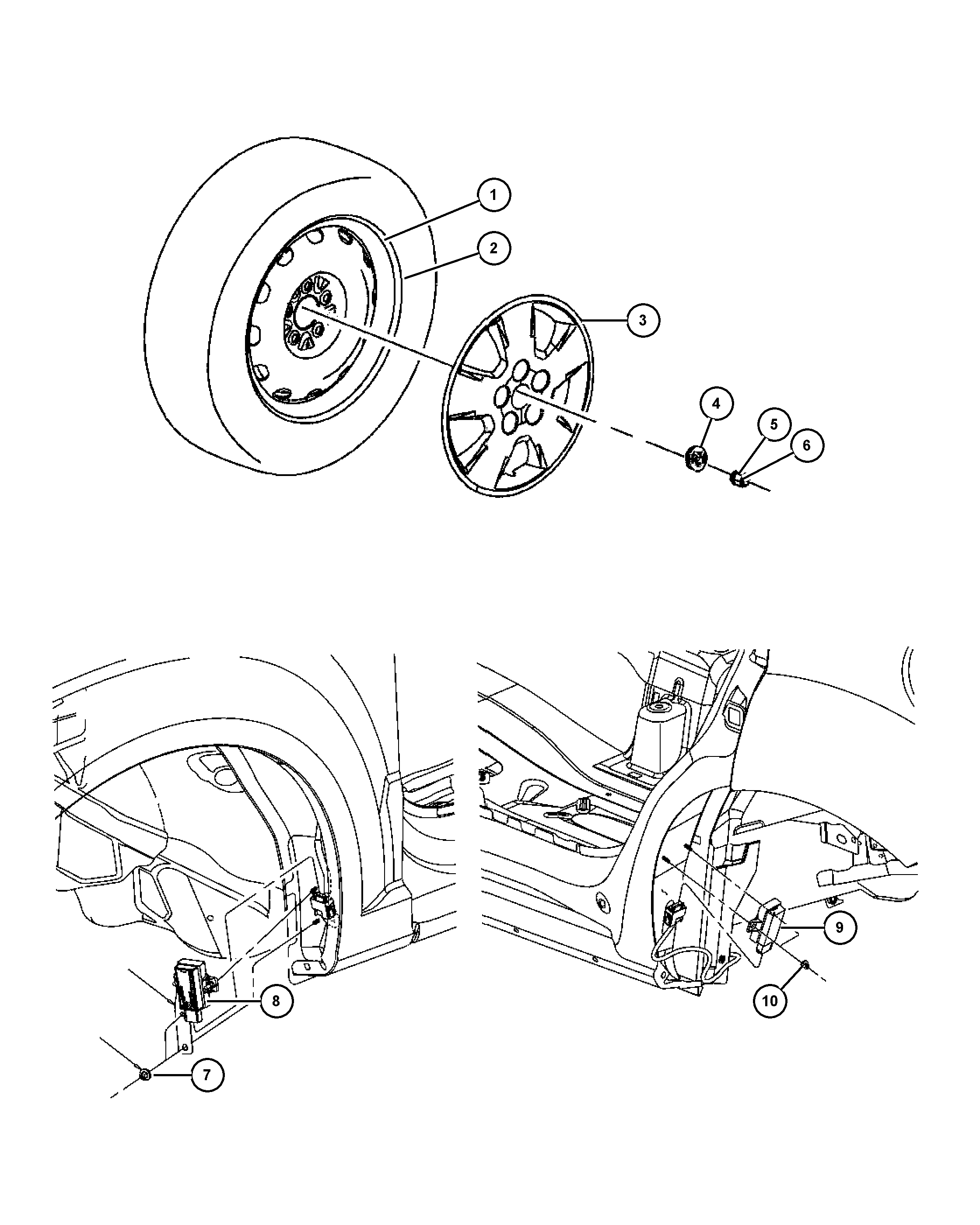 Dodge 68001 696AB - Riteņu grieš. ātruma devējs, Riepu spiediena kontroles sist. ps1.lv