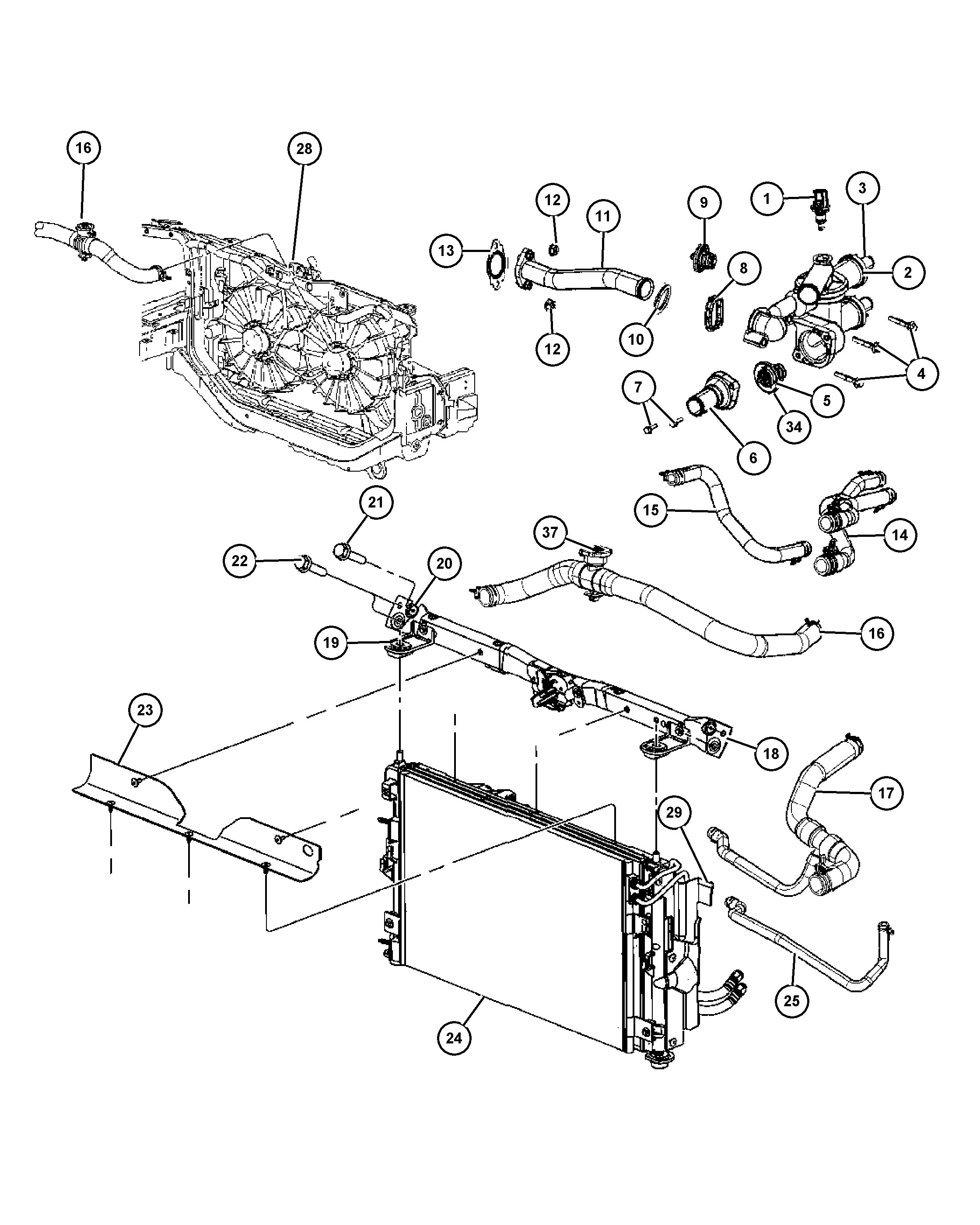 Chrysler 5191 286AA - Radiators, Motora dzesēšanas sistēma ps1.lv