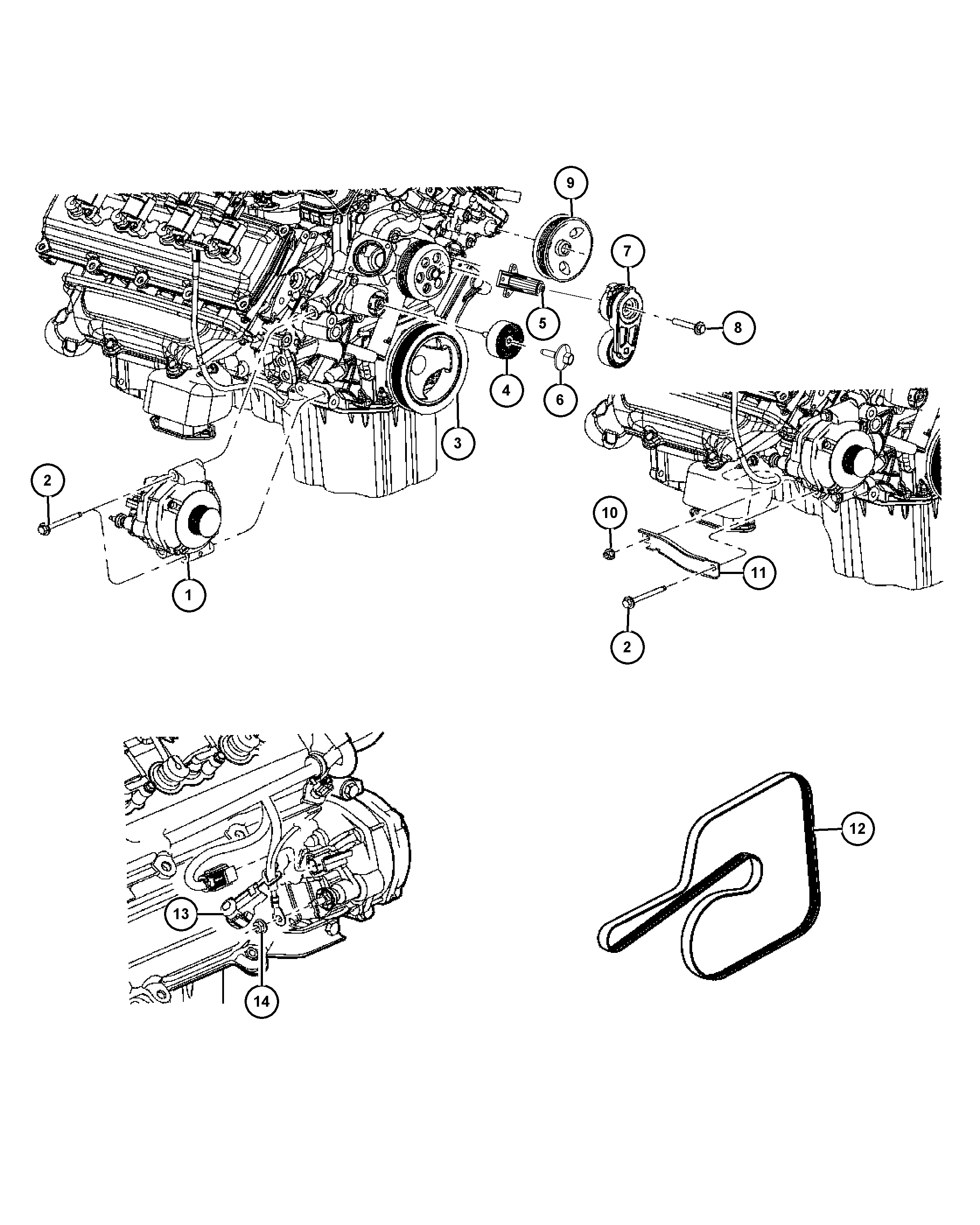 Chrysler 4627 851AA - Parazīt / Vadrullītis, Ķīļrievu siksna ps1.lv