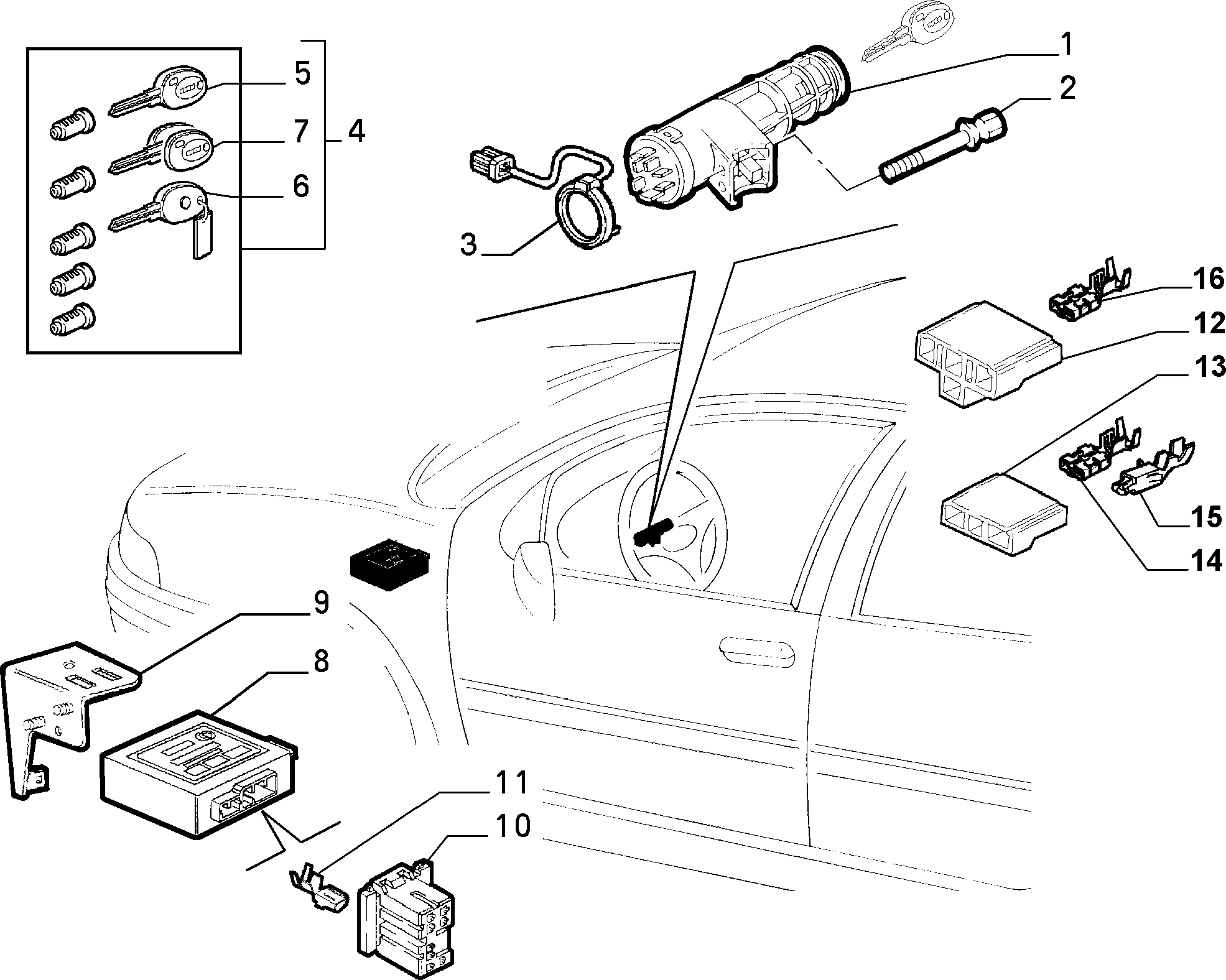 FIAT 718499000 - Aizdedzes slēdzis ps1.lv