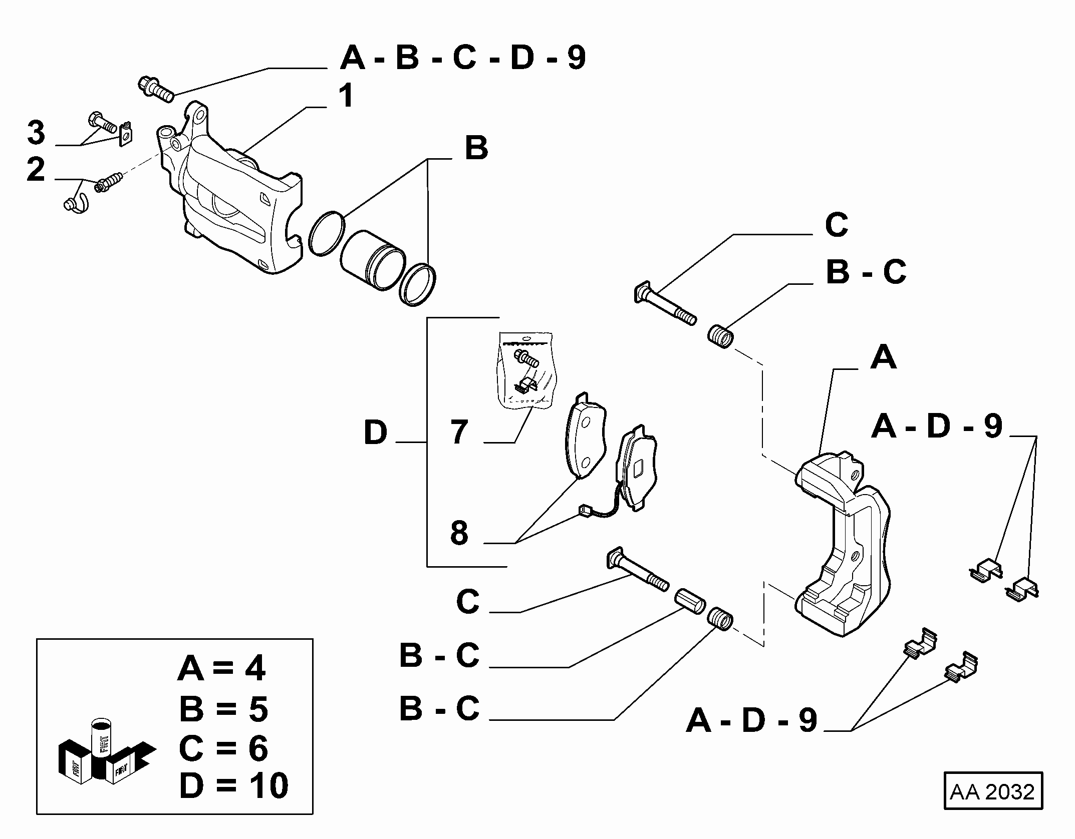 FIAT / LANCIA 77364648 - Remkomplekts, Bremžu suports ps1.lv