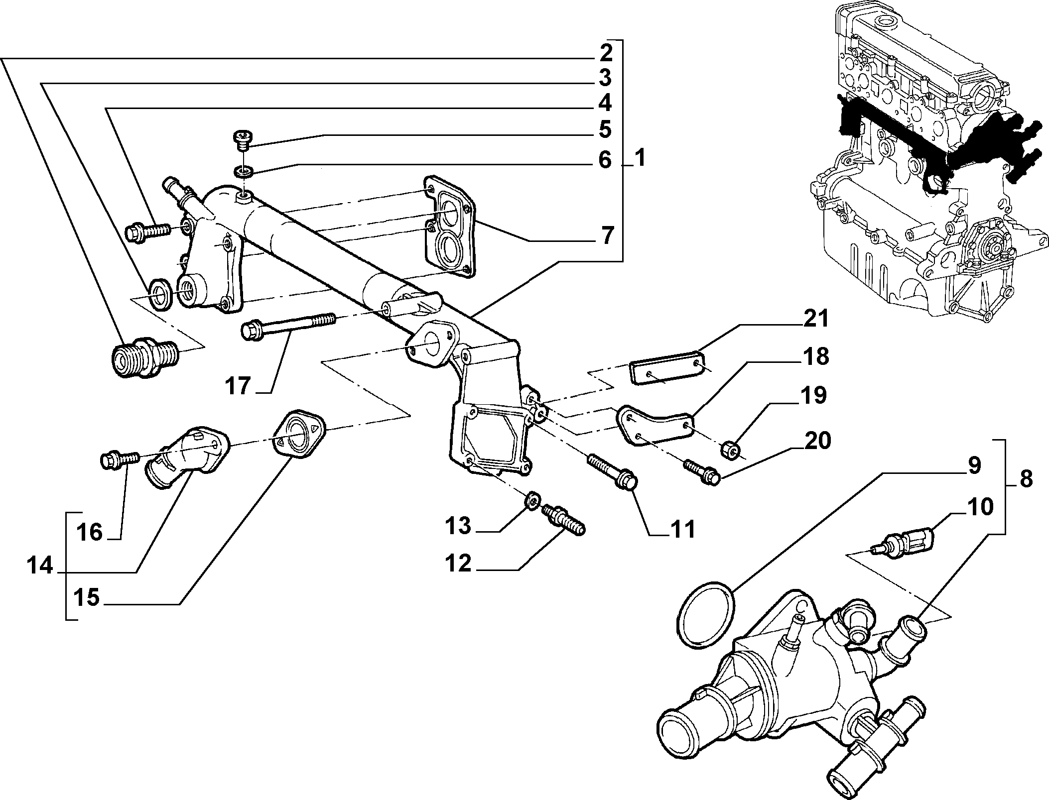 Lancia 46758434 - Termostats, Dzesēšanas šķidrums ps1.lv