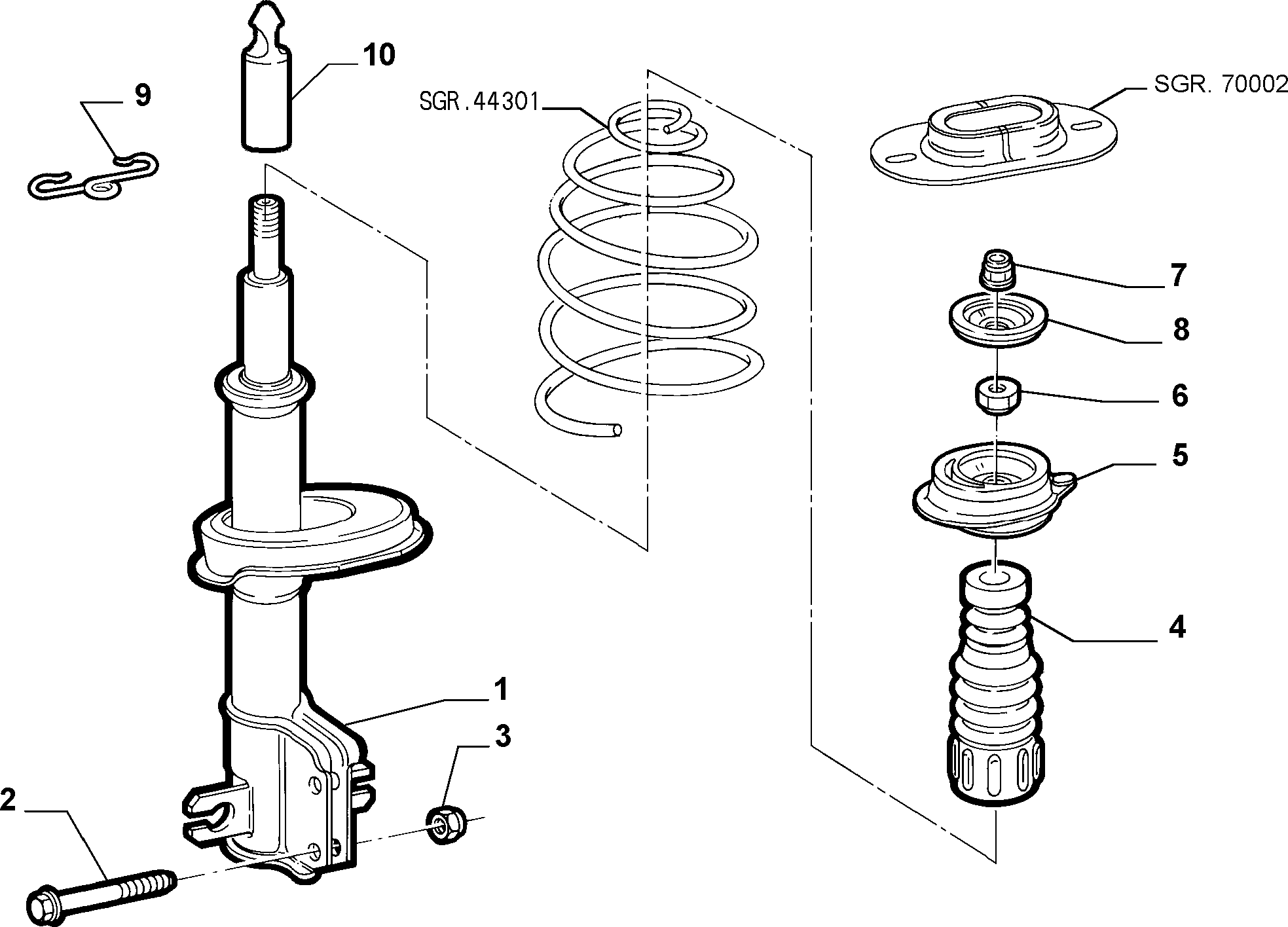 FORD 46531017 - Putekļu aizsargkomplekts, Amortizators ps1.lv