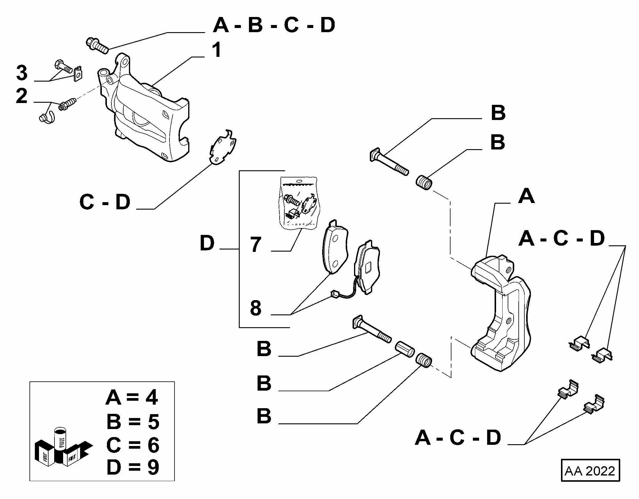 Alfarome/Fiat/Lanci 71770104 - Bremžu uzliku kompl., Disku bremzes ps1.lv