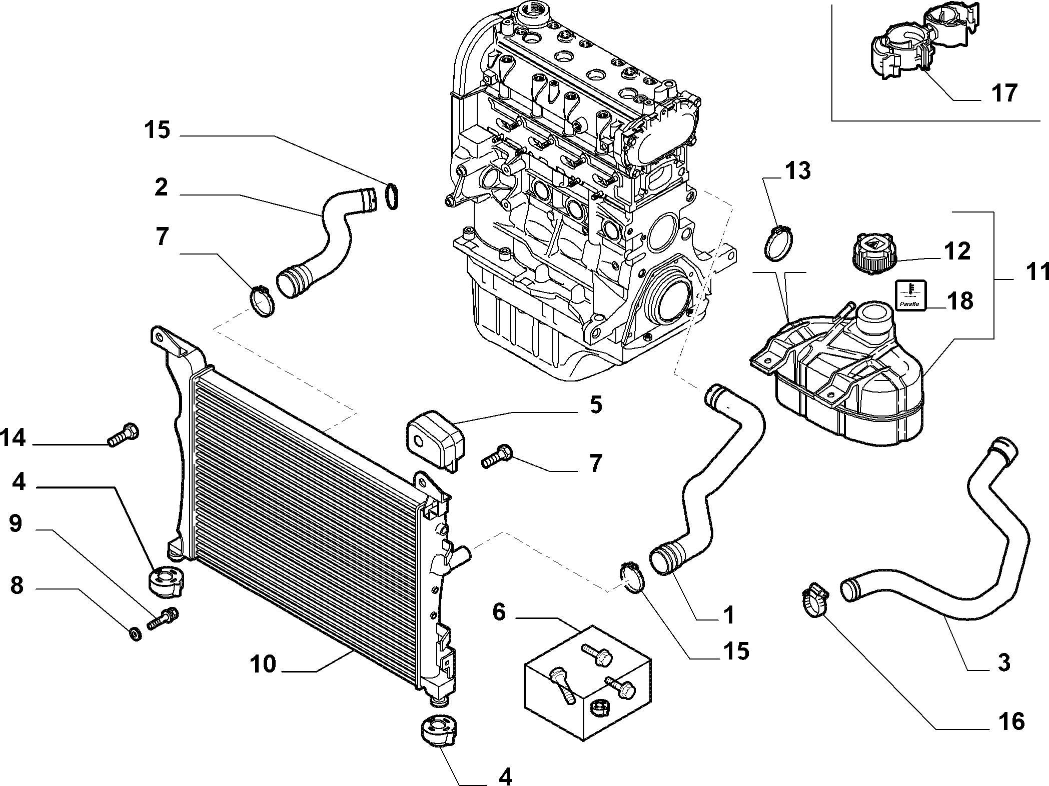 FIAT 55703092 - Radiatora cauruļvads ps1.lv