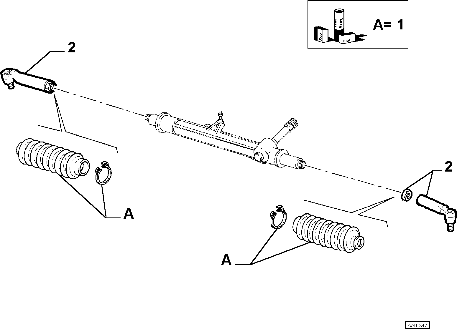 Abarth 77363828 - Putekļusargu komplekts, Stūres iekārta ps1.lv