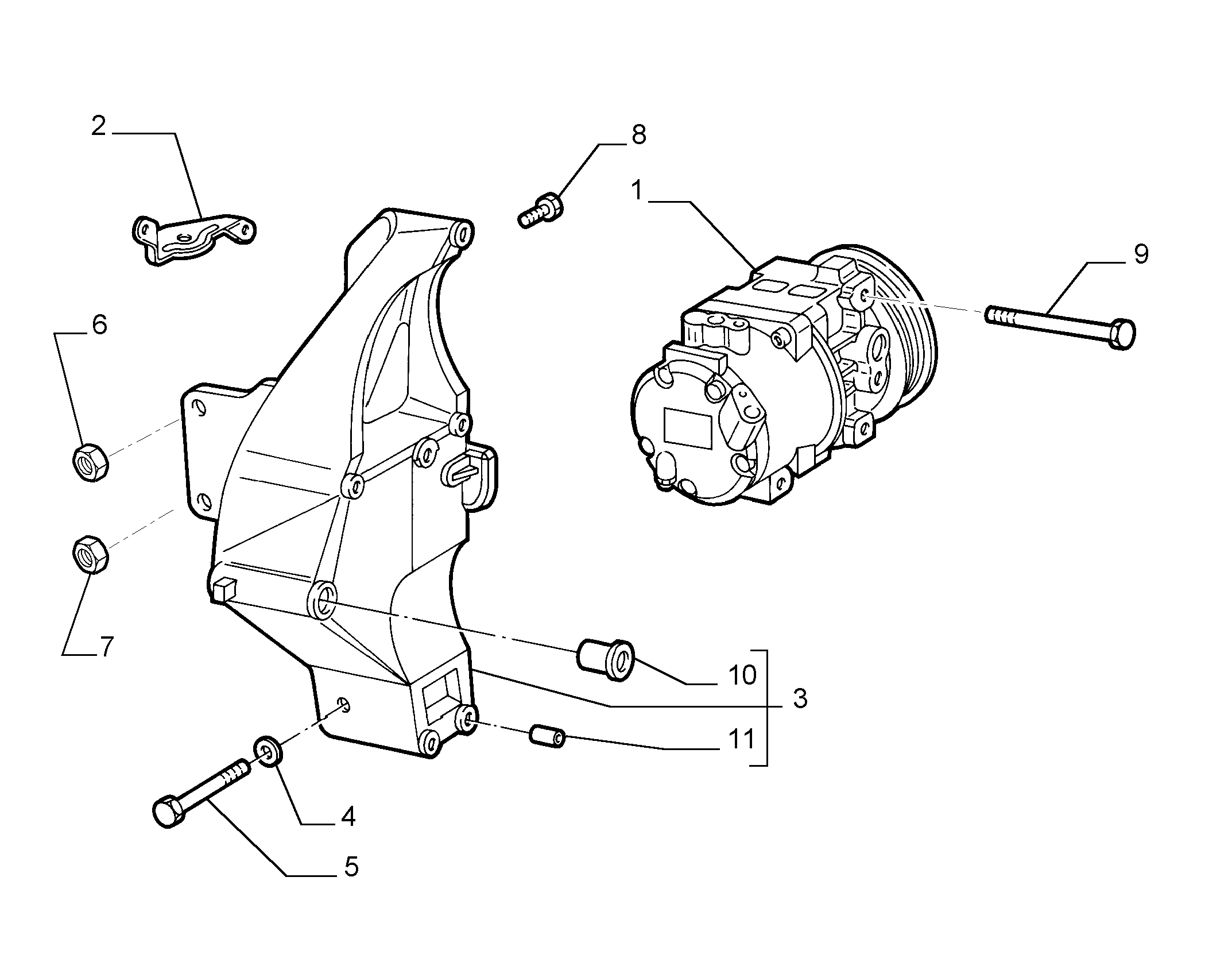 Alfarome/Fiat/Lanci 55194880 - Kompresors, Gaisa kond. sistēma ps1.lv