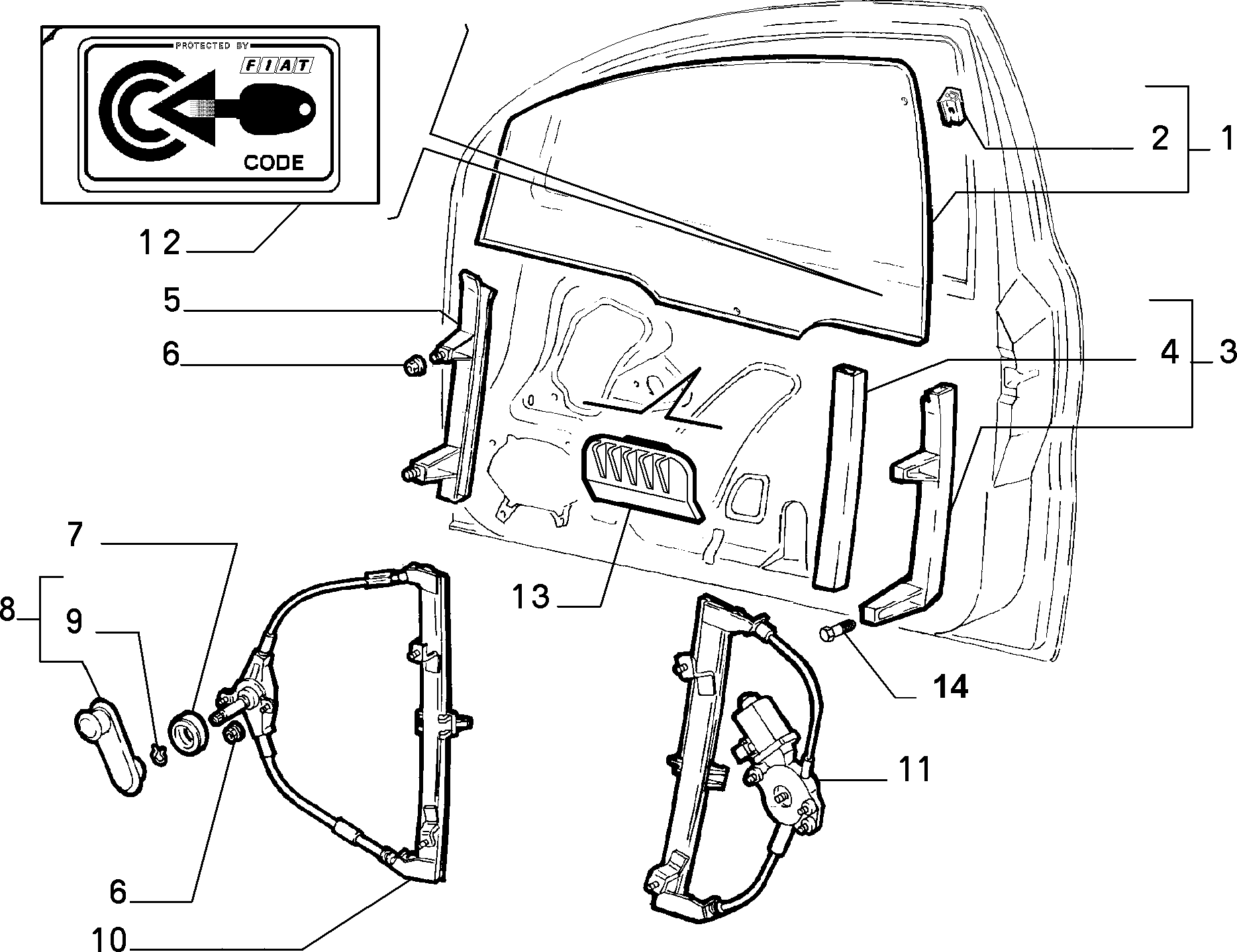 FIAT 7770258 - Stikla pacelšanas mehānisms ps1.lv