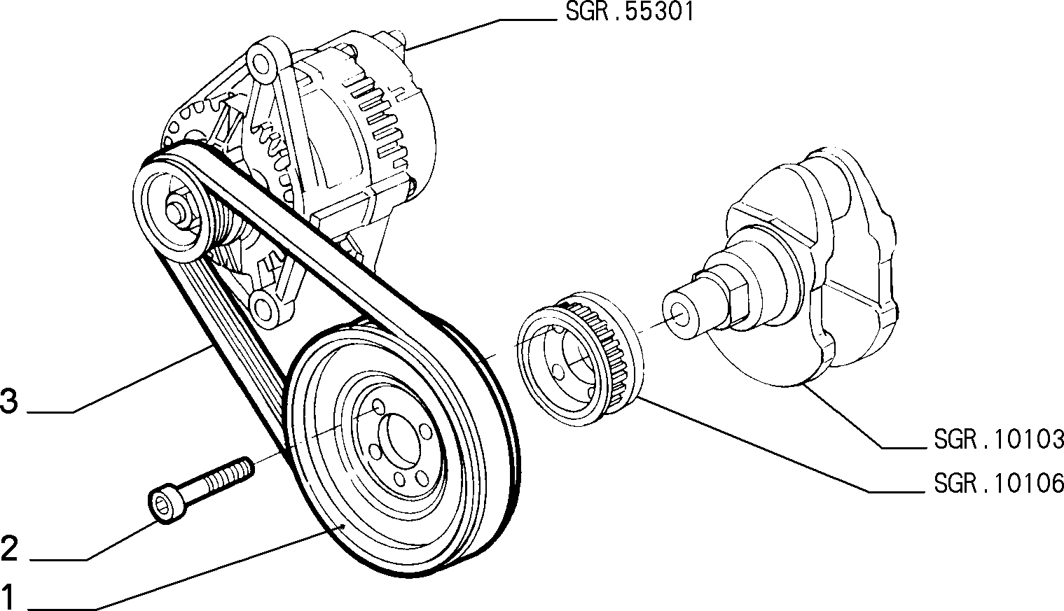 Alfa Romeo 46474060 - Ķīļrievu siksna ps1.lv