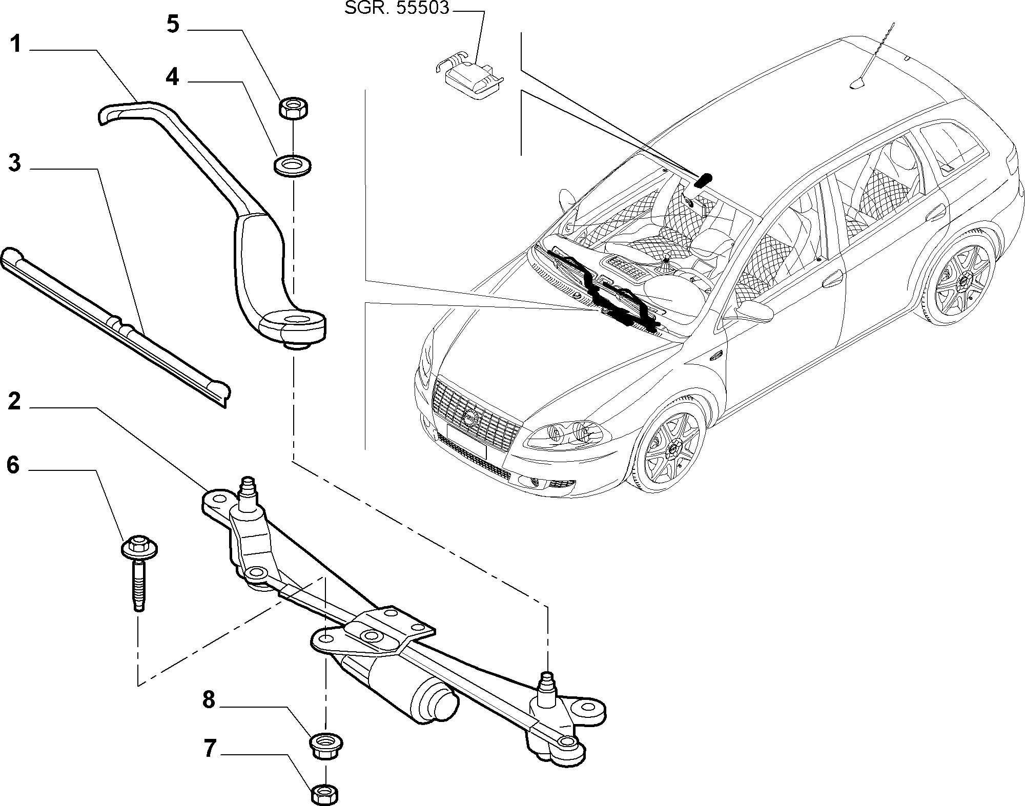 FIAT 51708223 - Stikla tīrītāja slotiņa ps1.lv