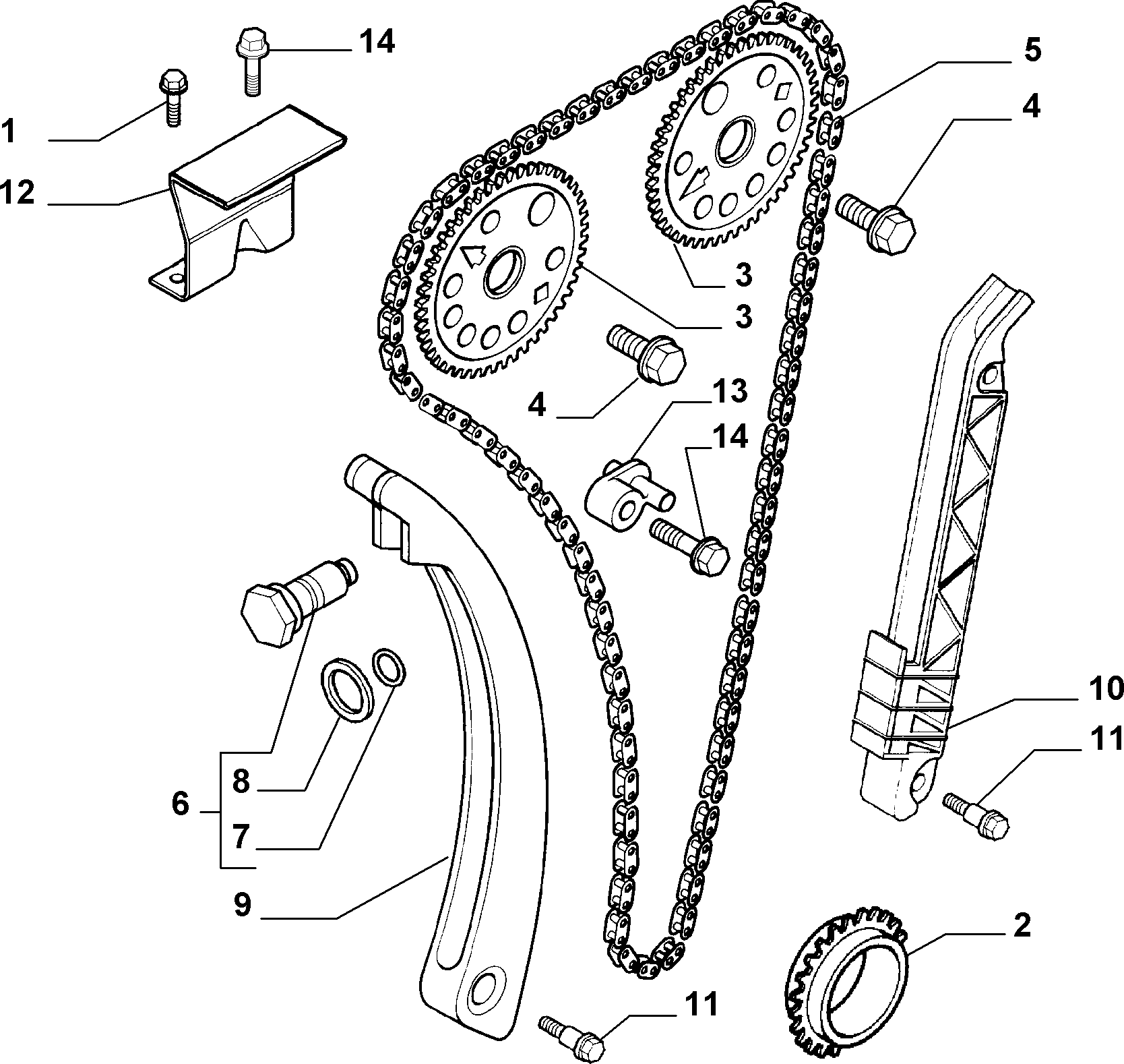 Alfa Romeo 71739282 - Sadales vārpstas piedziņas ķēdes komplekts ps1.lv