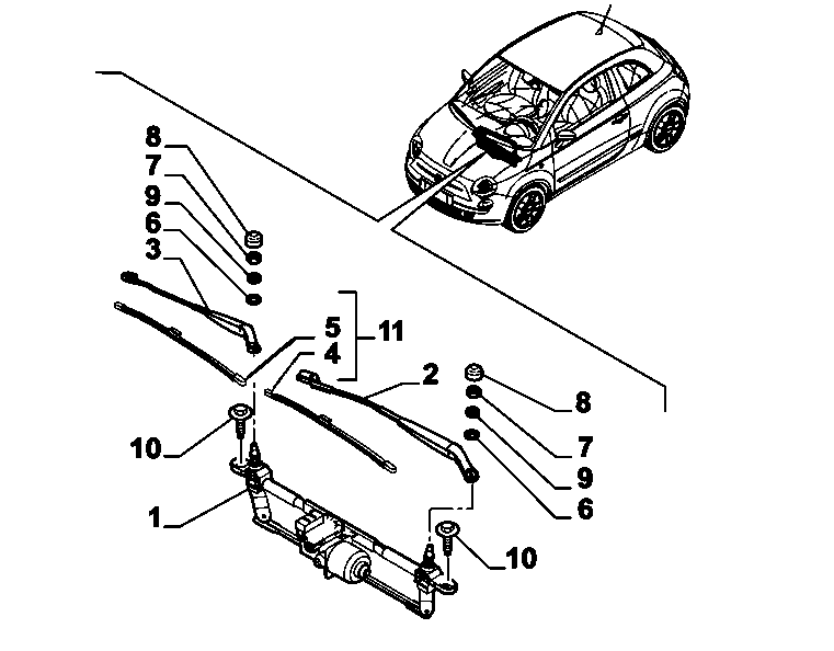 Abarth 71805145 - Stikla tīrītāja slotiņa ps1.lv