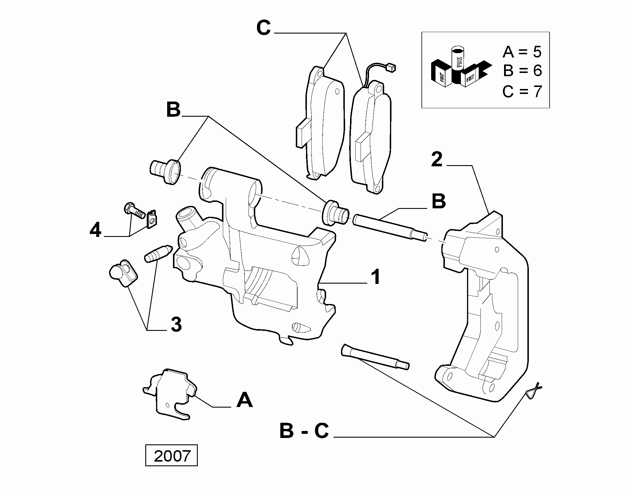 FIAT 77364713 - Remkomplekts, Bremžu suports ps1.lv