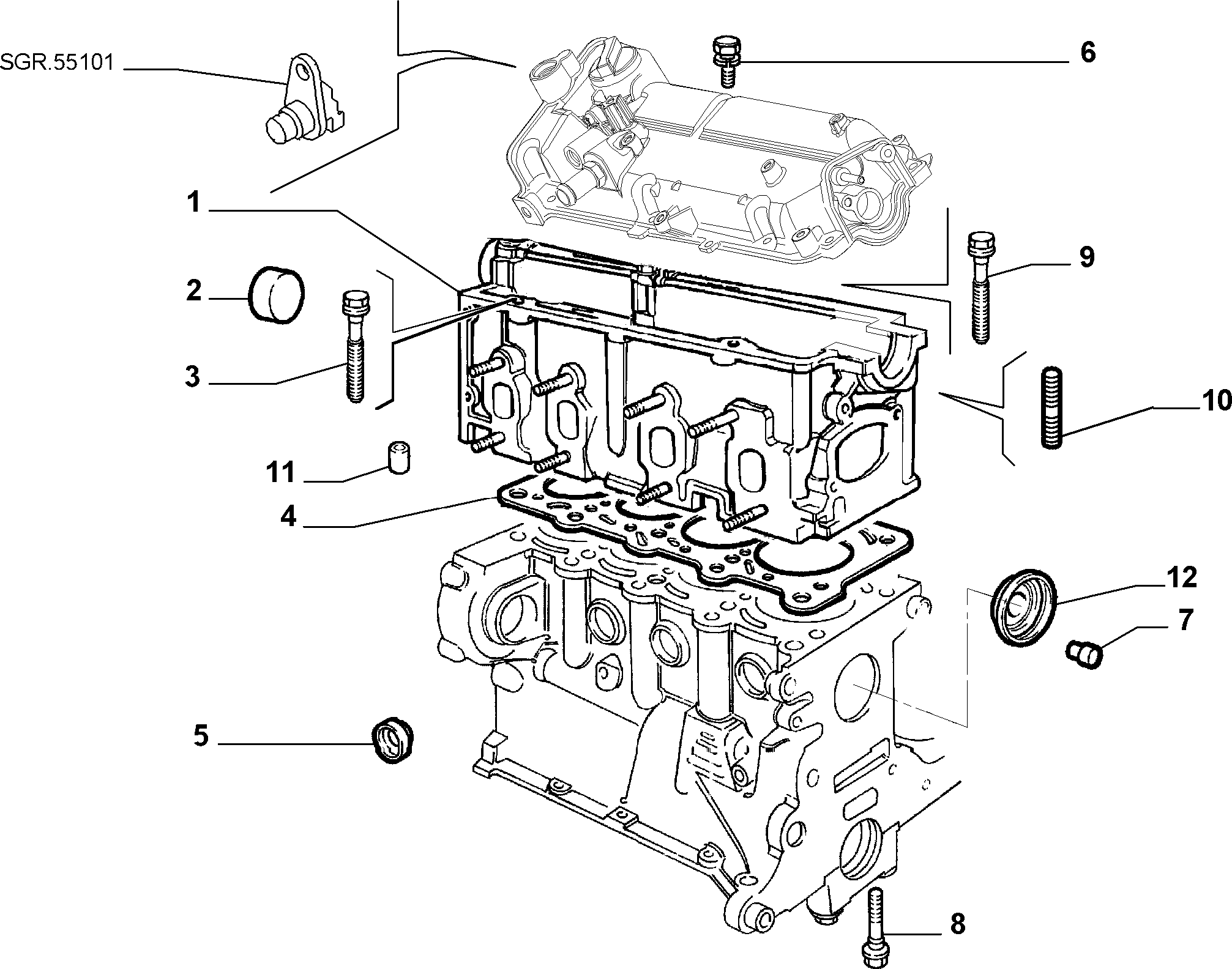 Lancia 55189864 - Blīve, Motora bloka galva ps1.lv