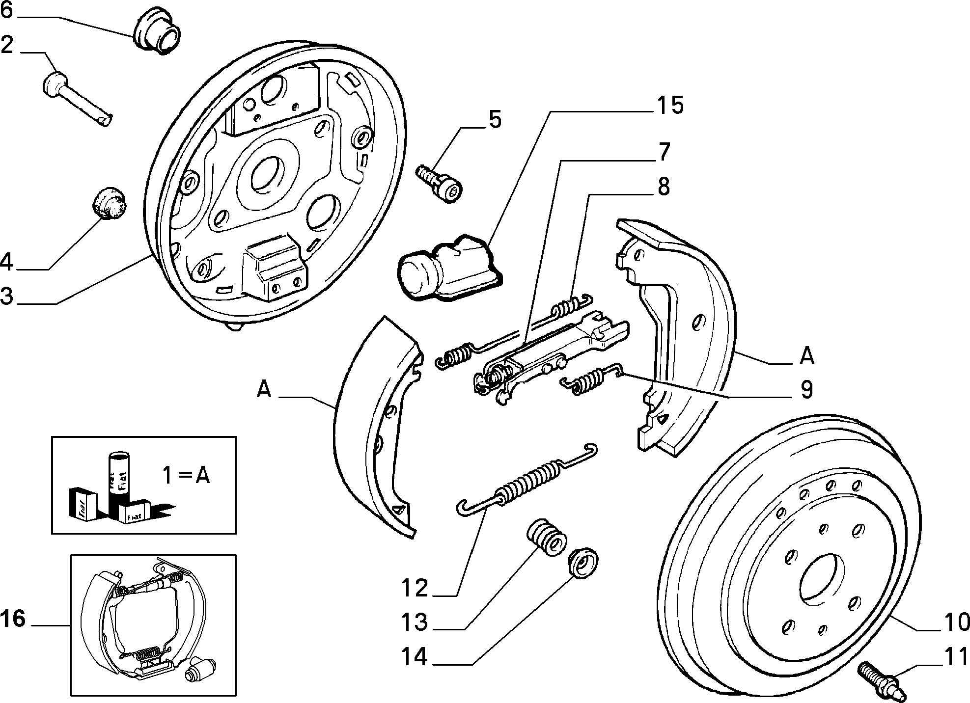 Alfa Romeo 71738376 - BRAKE SHOE KIT BENDIX ps1.lv