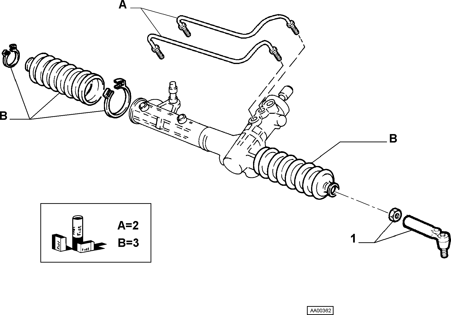 FIAT 9945564 - Putekļusargu komplekts, Stūres iekārta ps1.lv