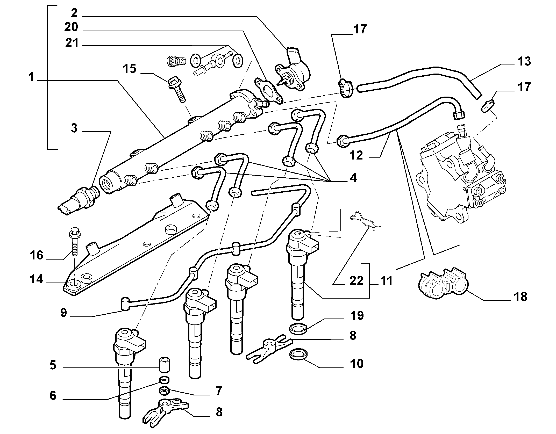 Lancia 46784581 - Šļūtene, Degvielas noplūde ps1.lv