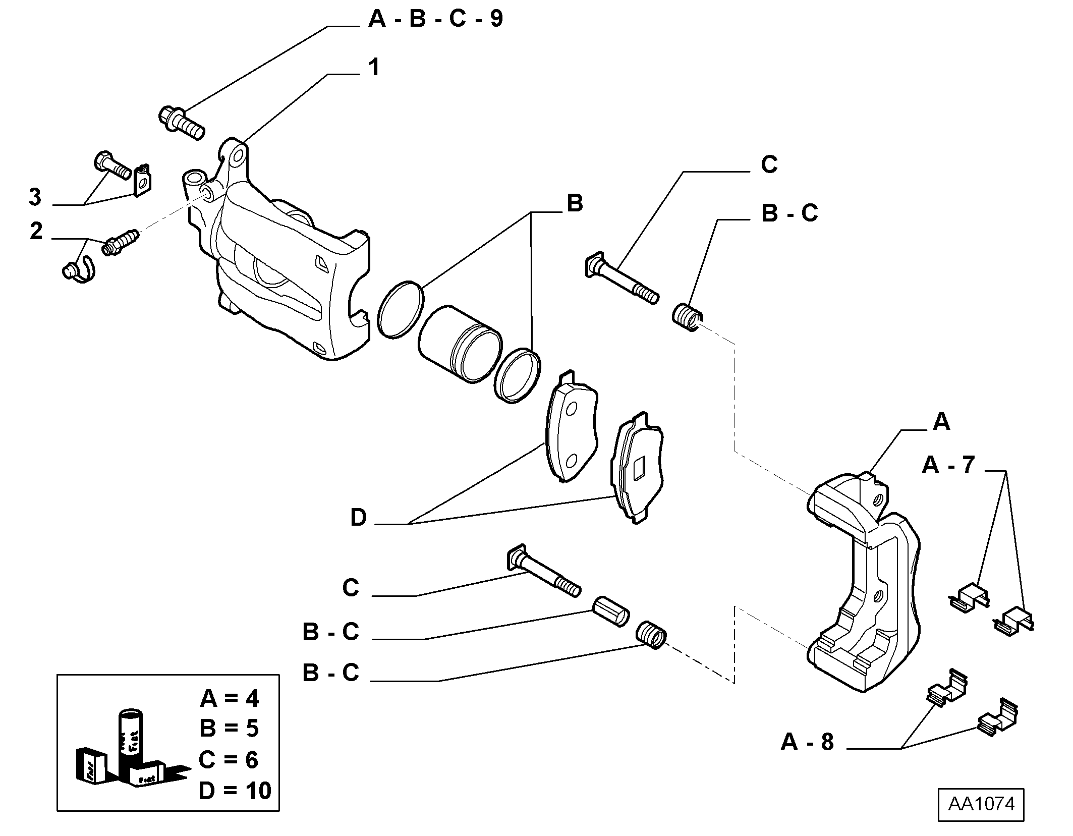 Lancia 77362746 - Remkomplekts, Bremžu suports ps1.lv