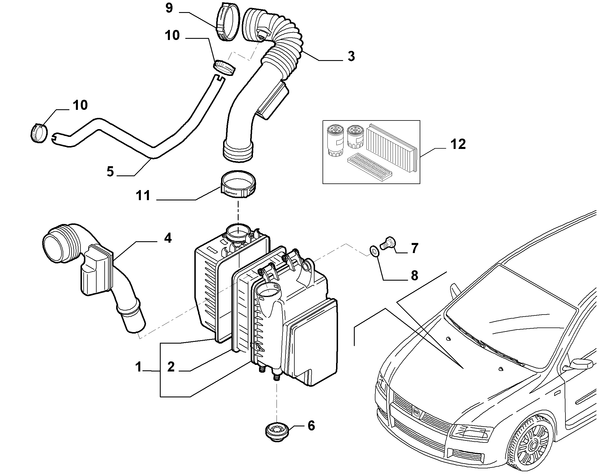 Lancia 46809151 - Gaisa filtrs ps1.lv