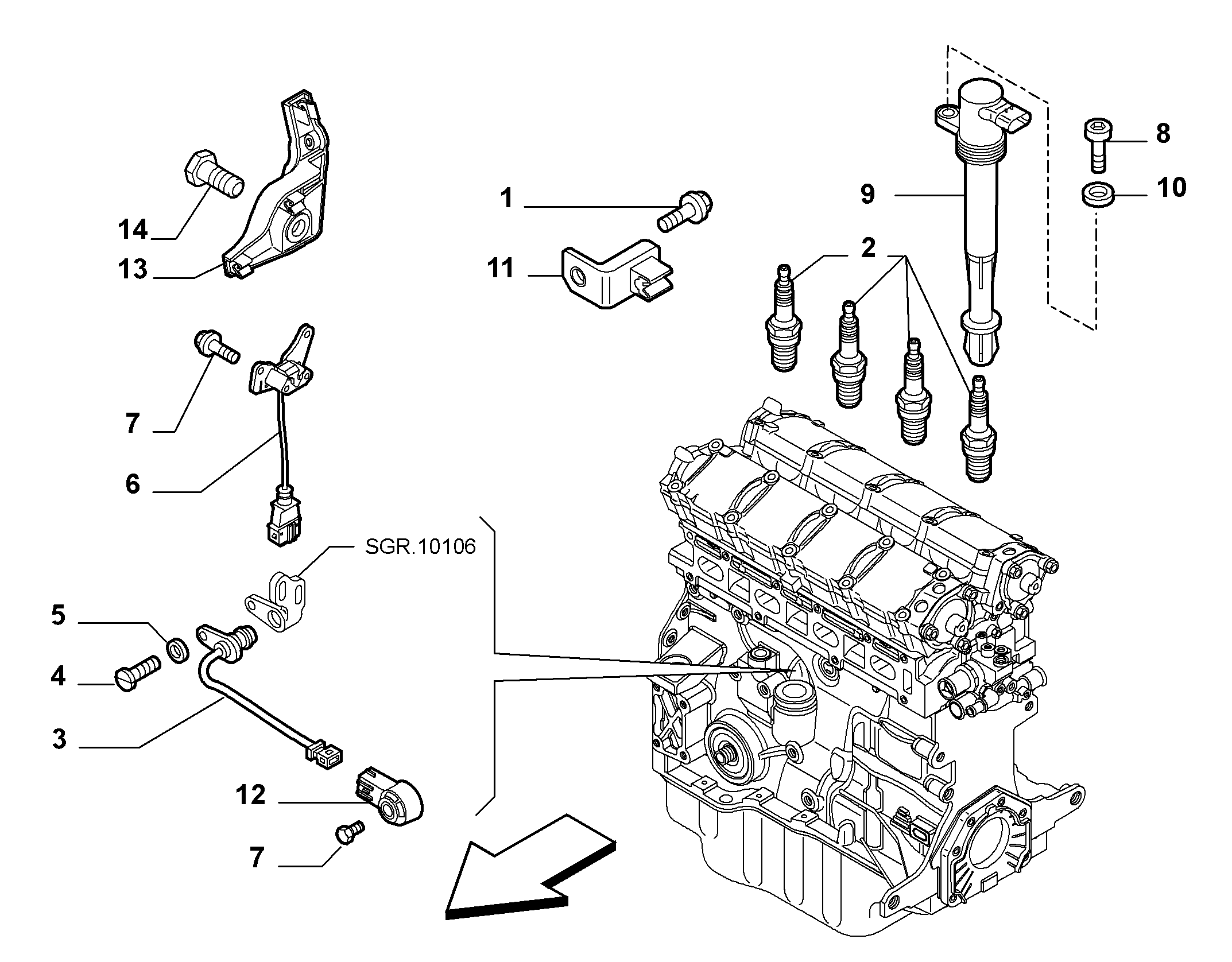 FIAT 55189515 - Impulsu devējs, Kloķvārpsta ps1.lv