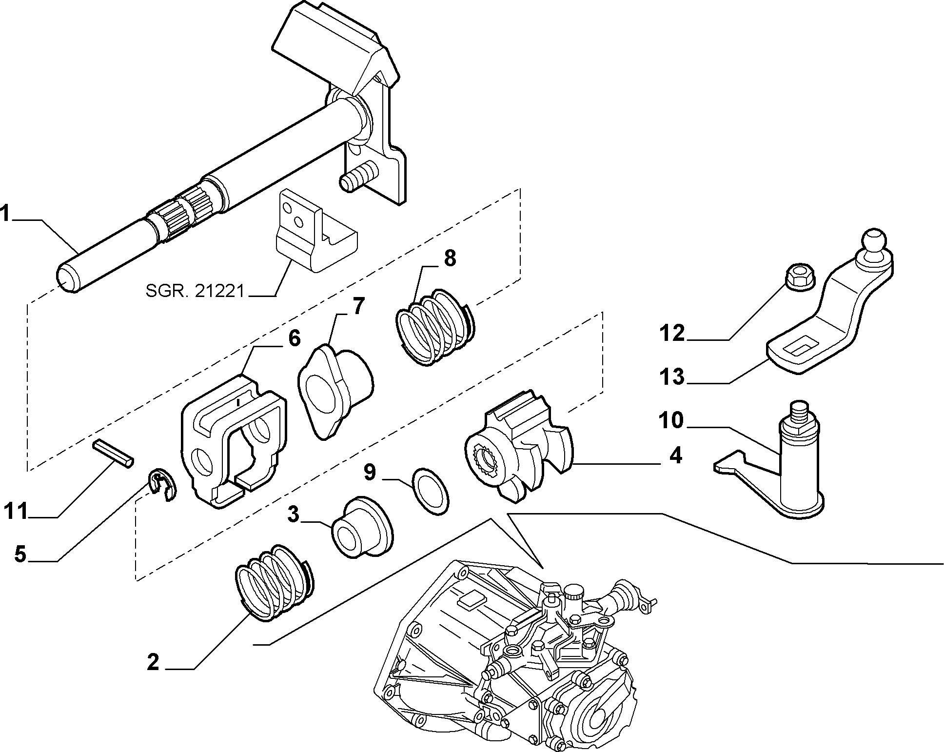 FIAT 7721894 - Bukse, Pārnesumkārbas kulises štoks ps1.lv