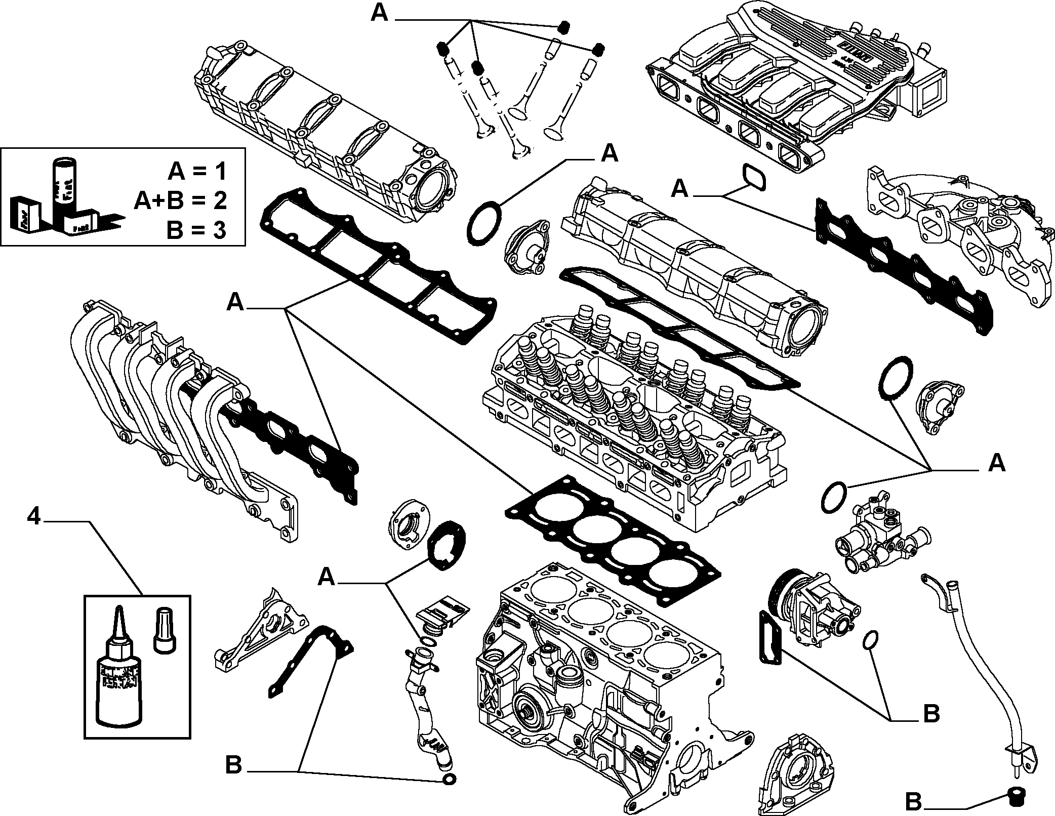 FIAT 71728826 - Blīvju komplekts, Motora bloks ps1.lv