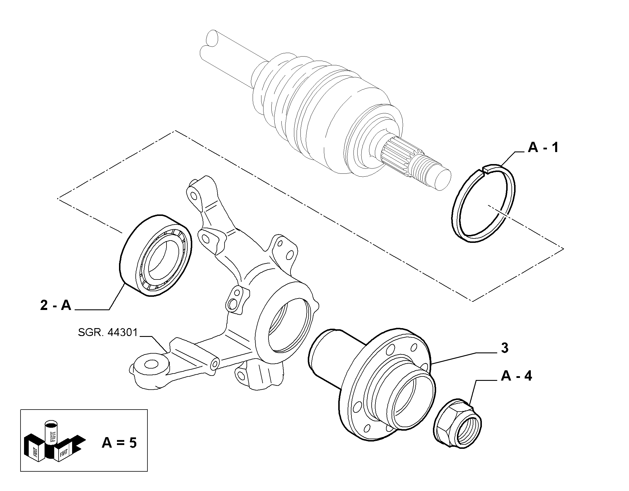 Lancia 71753821 - Riteņa rumbas gultņa komplekts ps1.lv