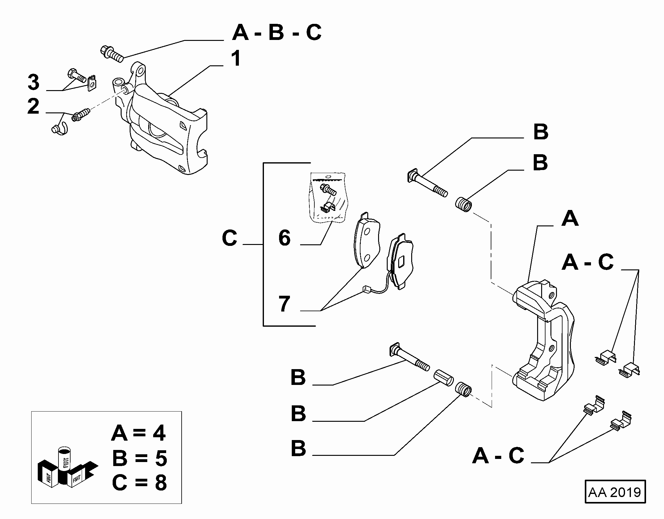 FIAT 77362196 - Bremžu uzliku kompl., Disku bremzes ps1.lv