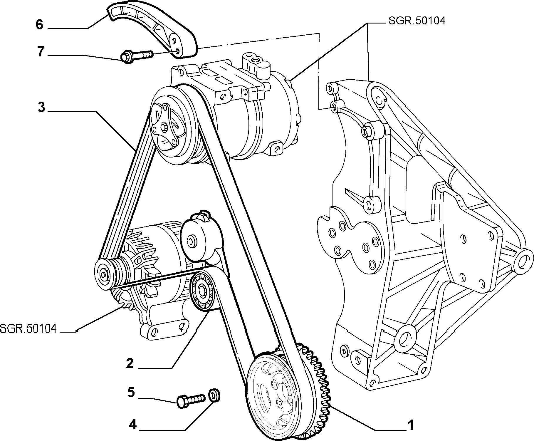 Alfarome/Fiat/Lanci 55184060 - Ķīļrievu siksna ps1.lv