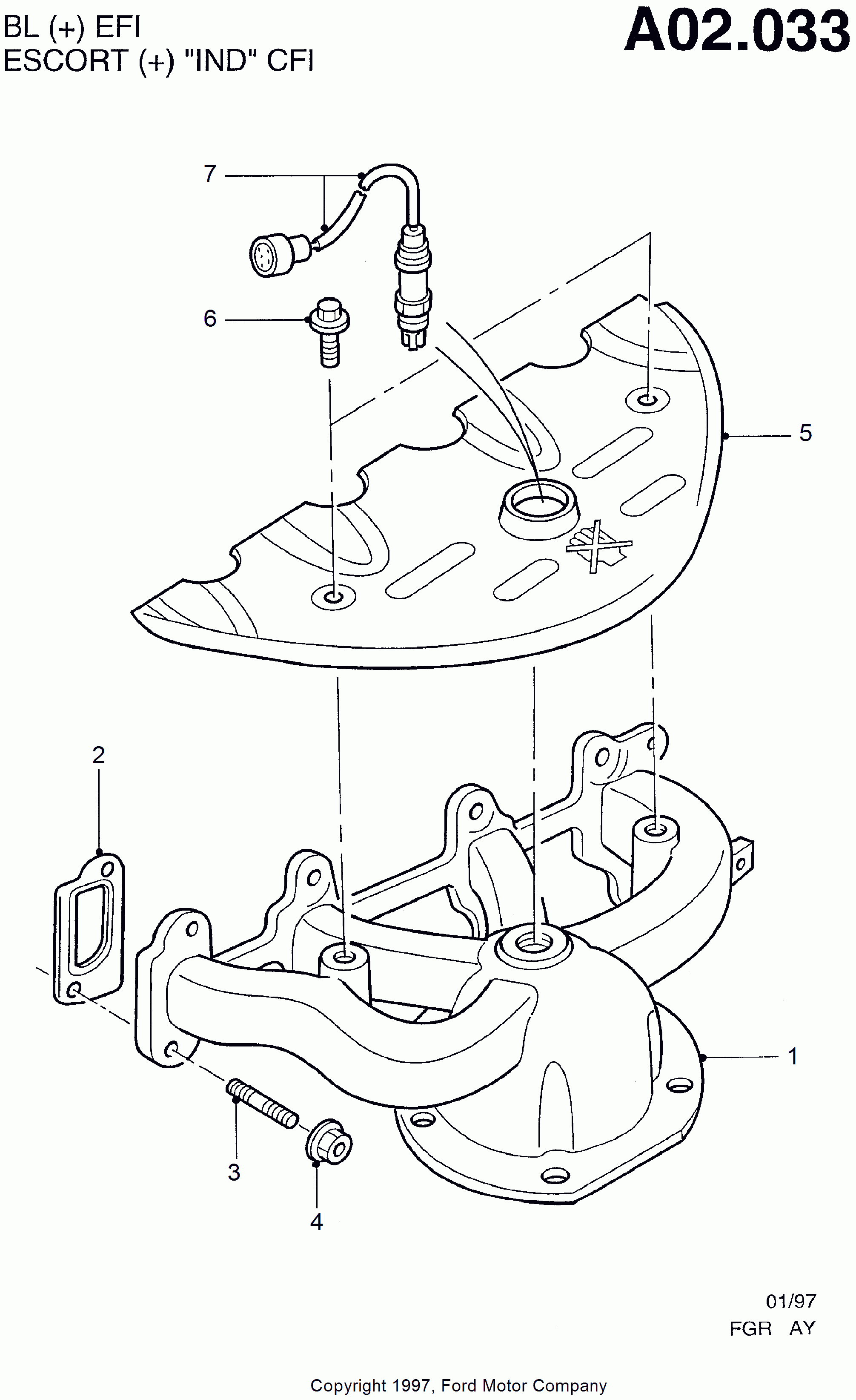 FORD 7 126 483 - Blīve, Izplūdes kolektors ps1.lv