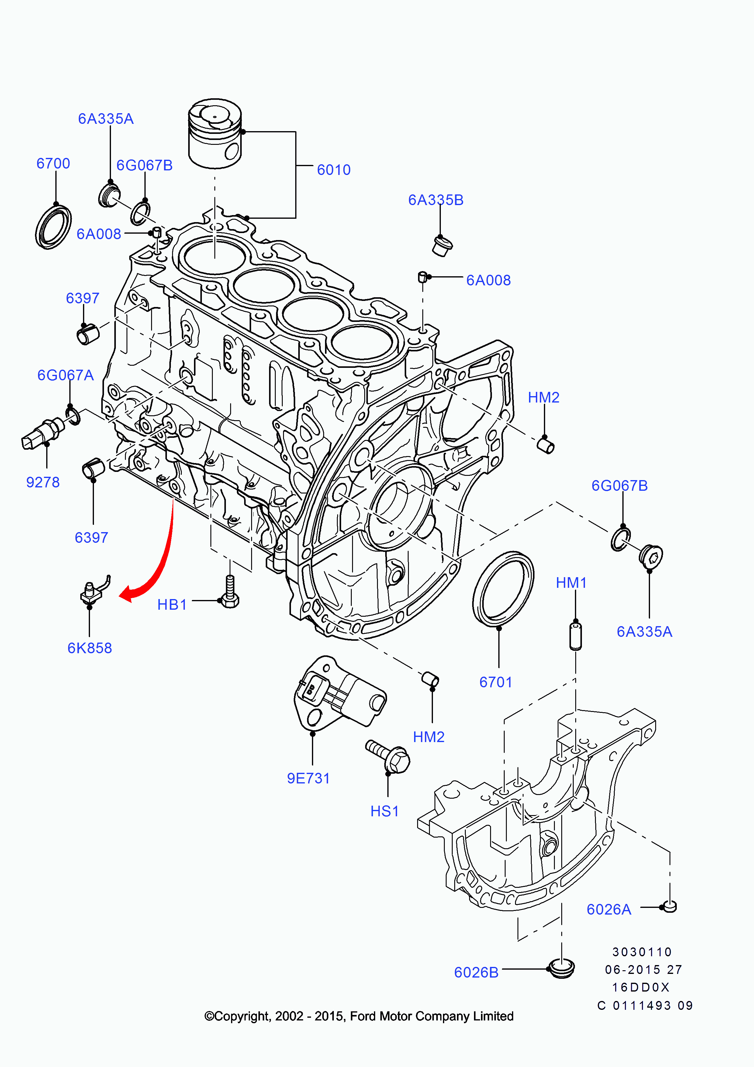 FORD 1230046 - Eļļas sprausla, Virzuļa dzesēšana ps1.lv