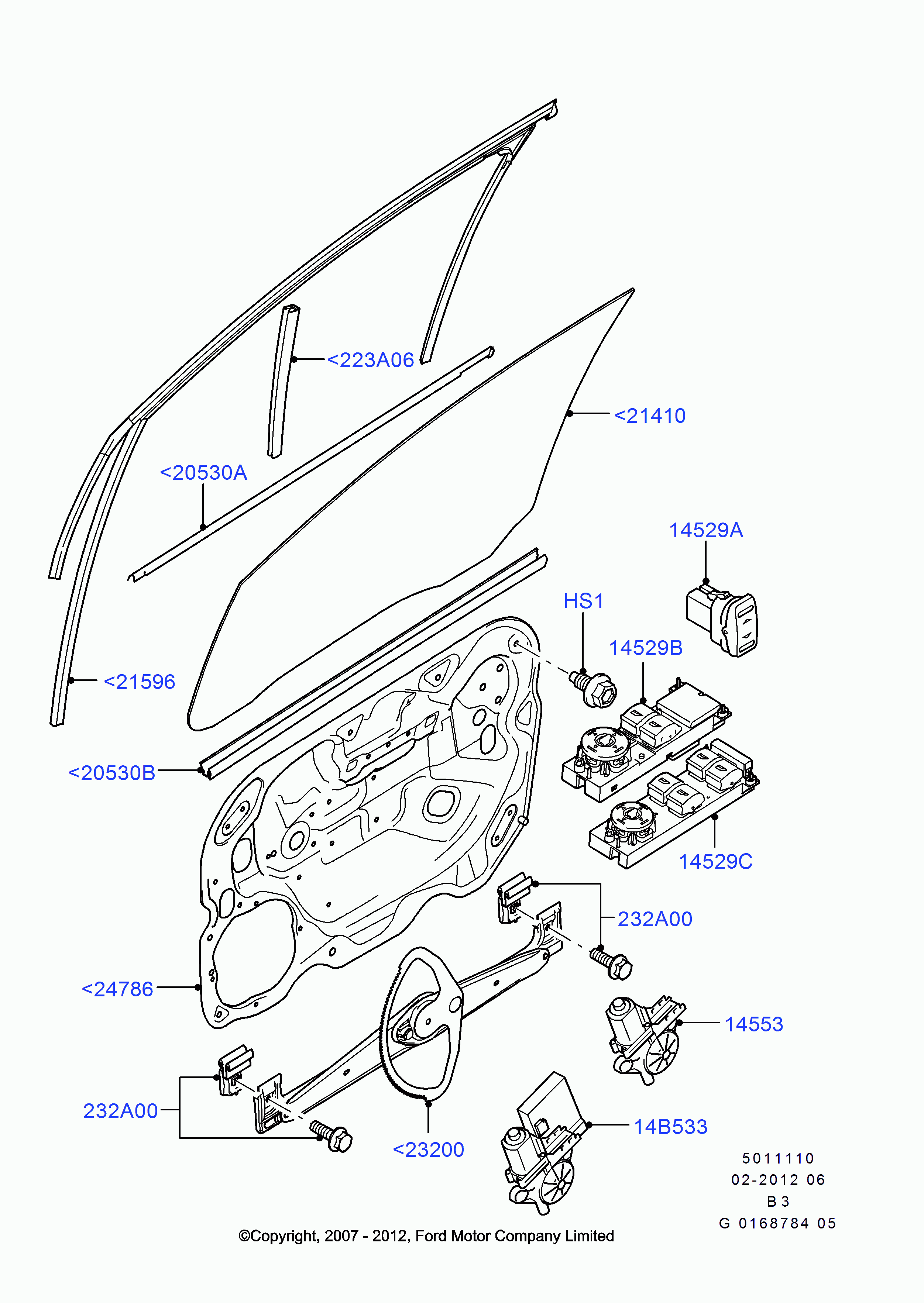 FORD 1363836 - Durvju stikls ps1.lv