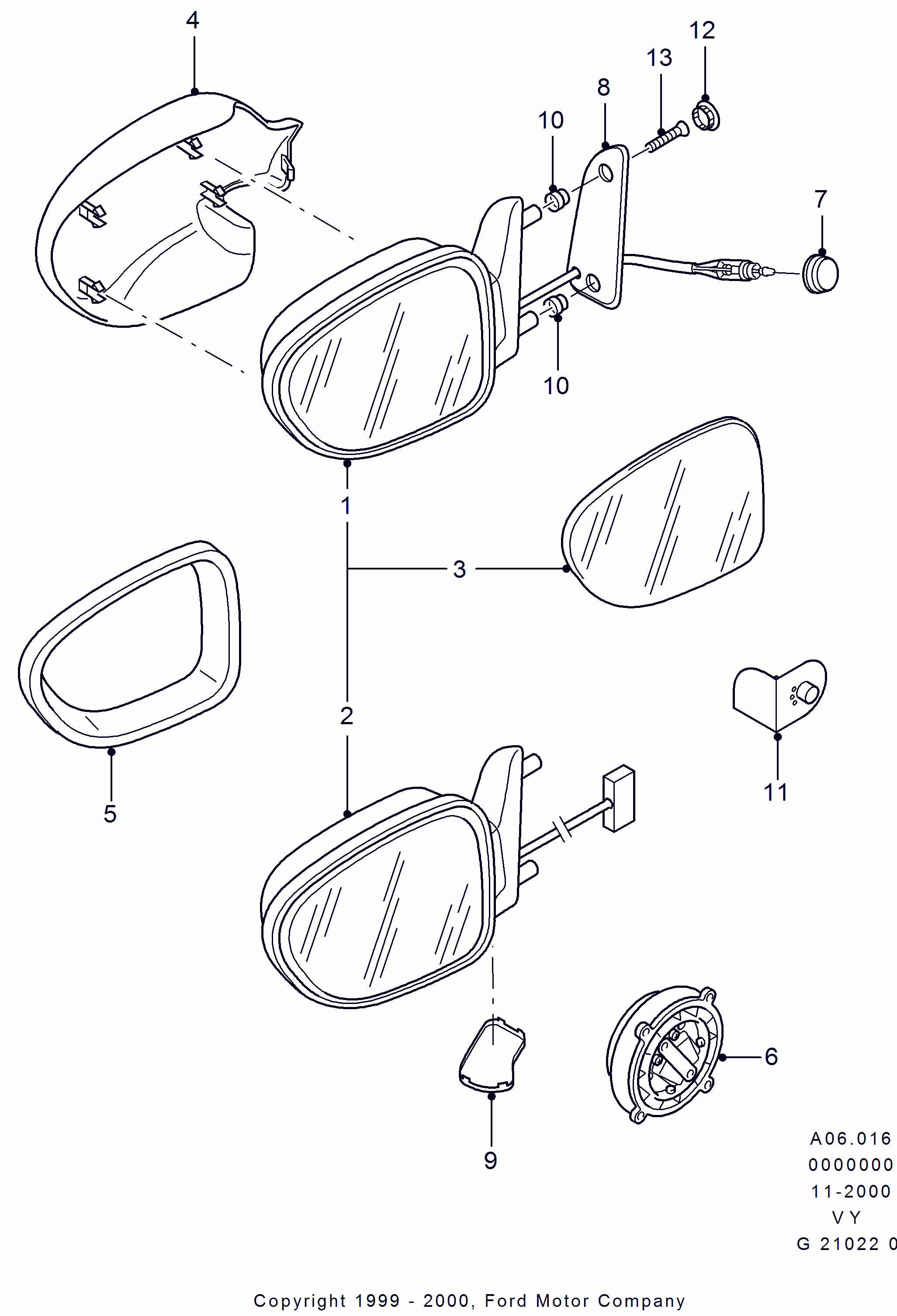 VW 7321371 - Spoguļstikls, Ārējais atpakaļskata spogulis ps1.lv