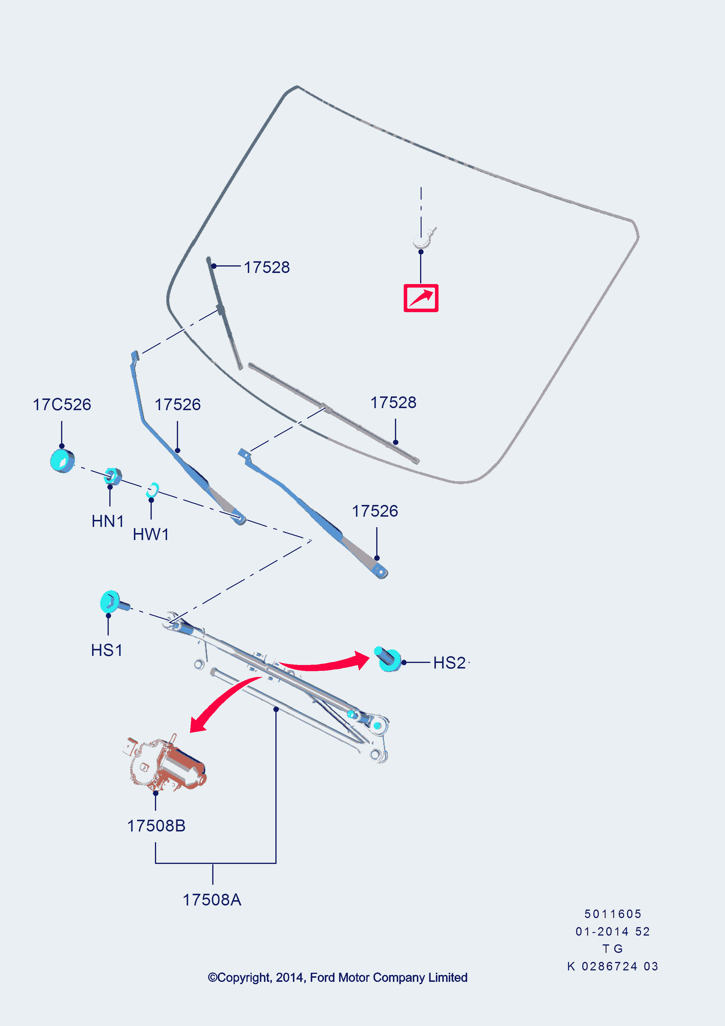 FORD 1853024 - Stikla tīrītāja slotiņa ps1.lv