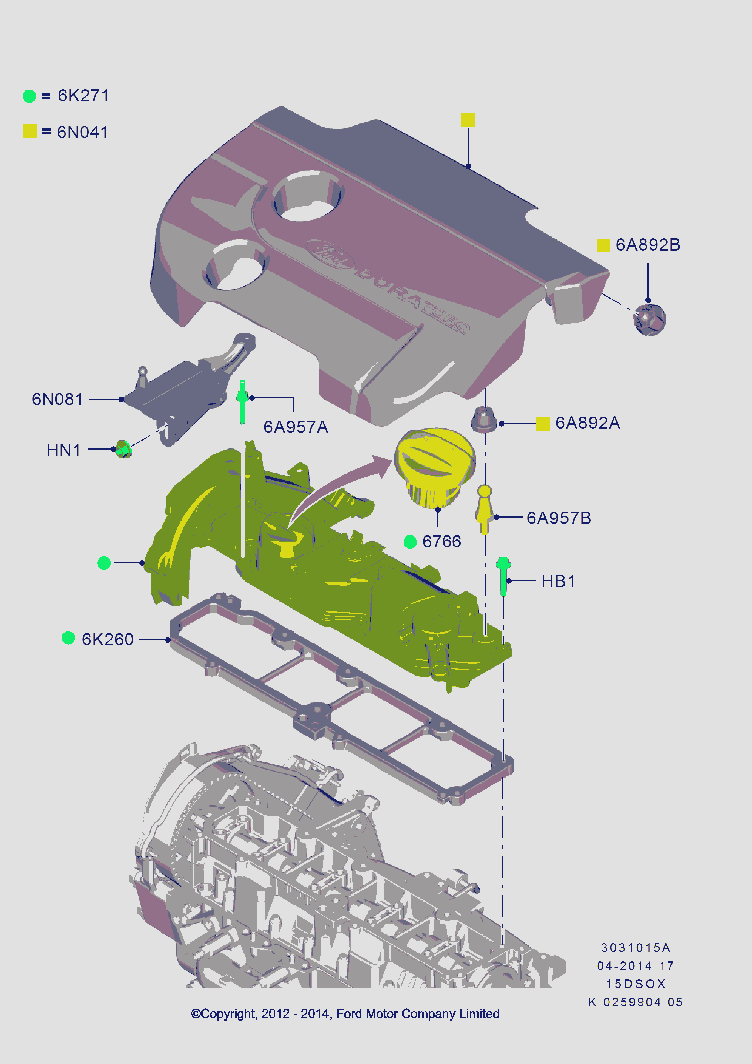 FORD 1867264 - Motora vāks ps1.lv