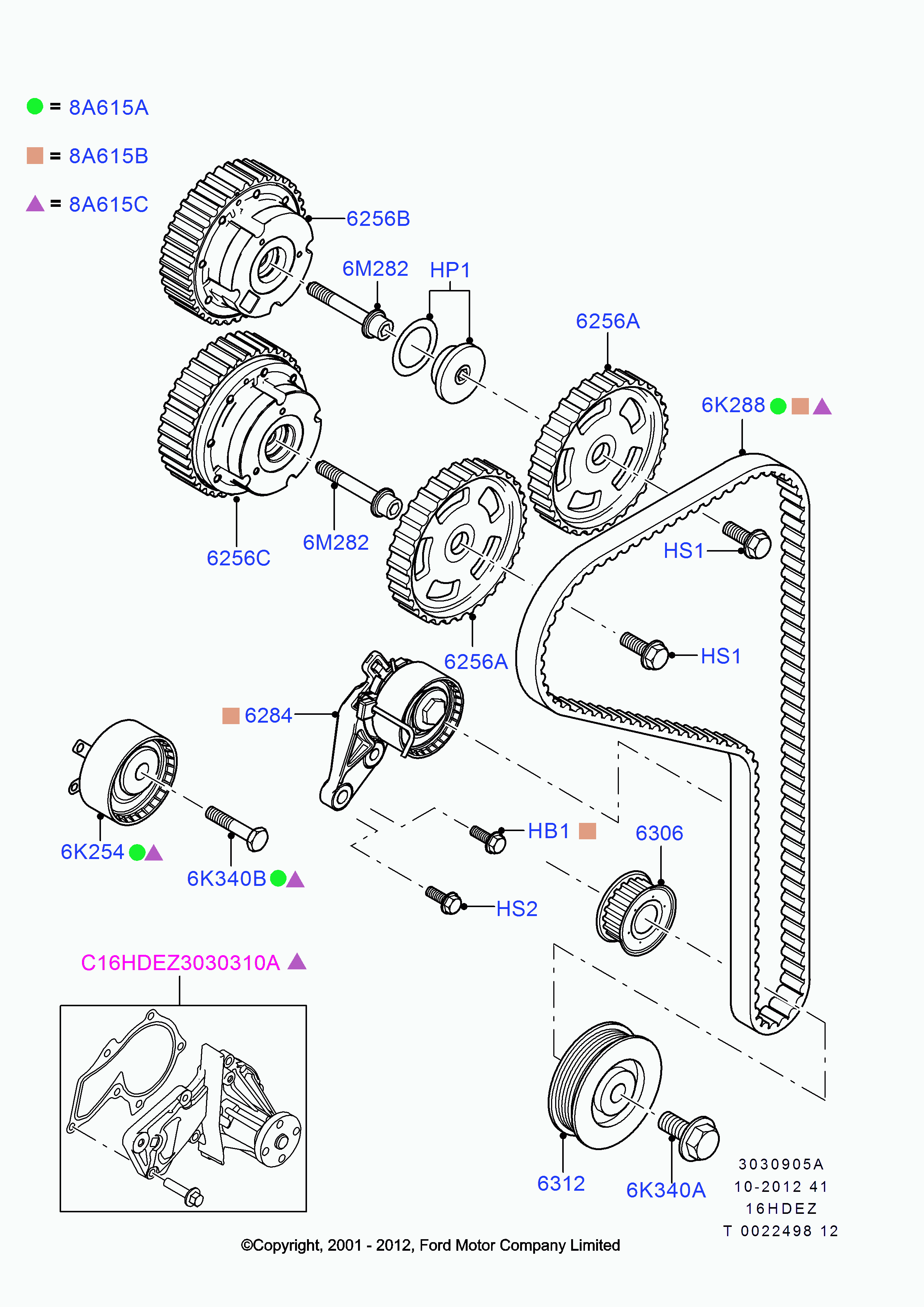 FORD 1 780 142 - Ūdenssūknis + Zobsiksnas komplekts ps1.lv